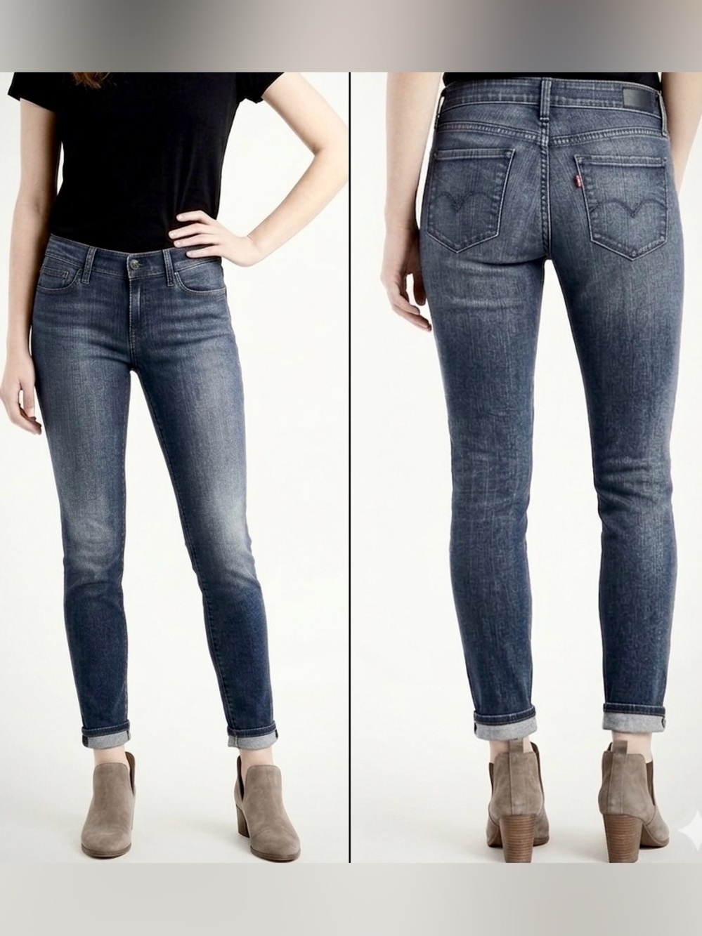 Levi's 710 Super Skinny Jeans
Dark Wash Low Mid Rise Size 6
Short 28